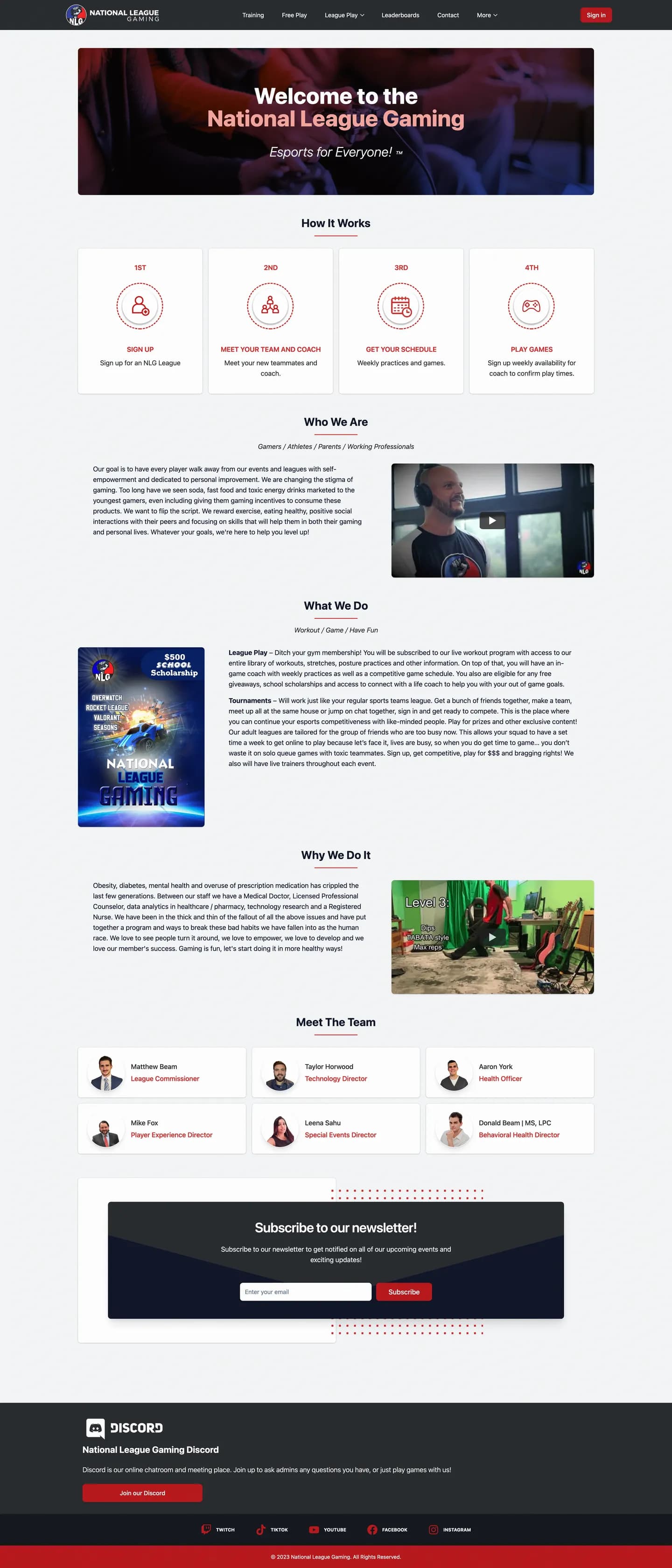 National League Gaming hero image